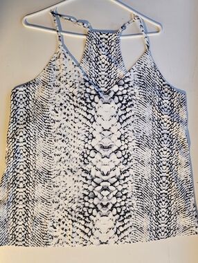 Black & White Snakeskin Print Cami Top - Women's Size Large
